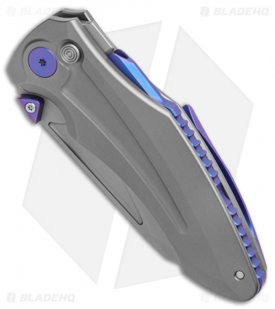 Jake Hoback Knives Sumo Button Lock Knife Stonewash/Purple Ti (3.25" BB/SW)