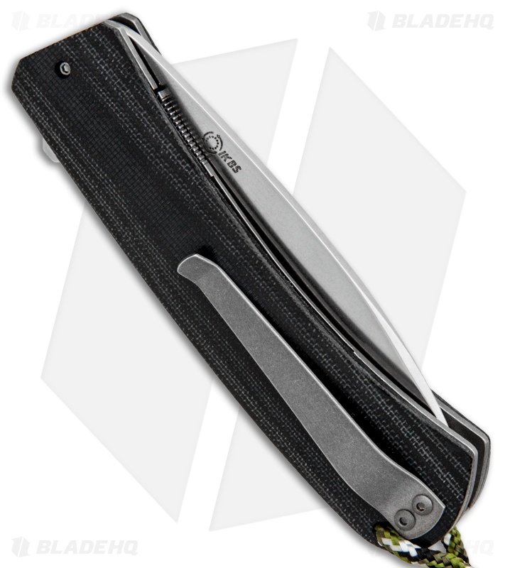 Jason Clark Custom ButterBean Liner Lock Knife Black Canvas Micarta (3" SW)