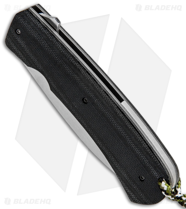 Jason Clark Custom ButterBean Liner Lock Knife Black Canvas Micarta (3" SW)