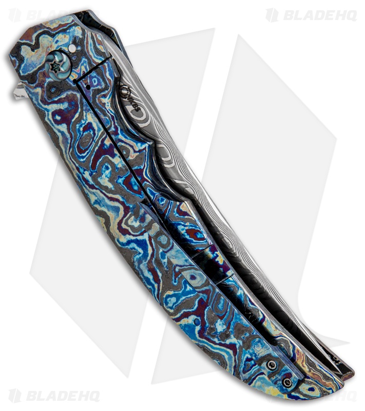 Jason Clark Custom Persian Flipper Knife Timascus (3.75