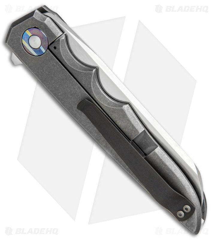 Jason Clark Custom Wharncliffe Flipper Timascus/Marbled CF (3.6" Satin)