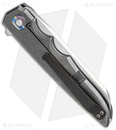 Jason Clark Custom Wharncliffe Flipper Timascus/Marbled CF (3.6" Satin)