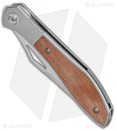 Moen Tooling Front Flipper Knife Titanium/Brown Micarta (3.75" Satin)