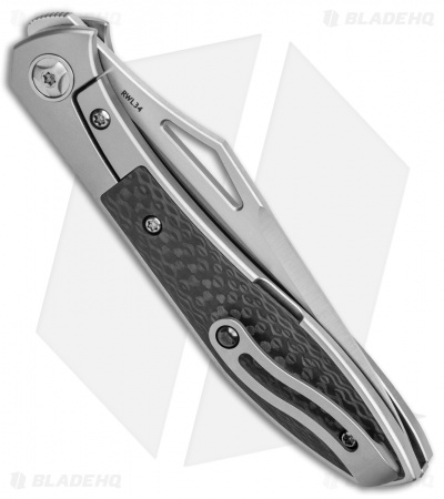 Moen Tooling Front Flipper Knife Titanium/Marbled Carbon Fiber (3.75" Satin)
