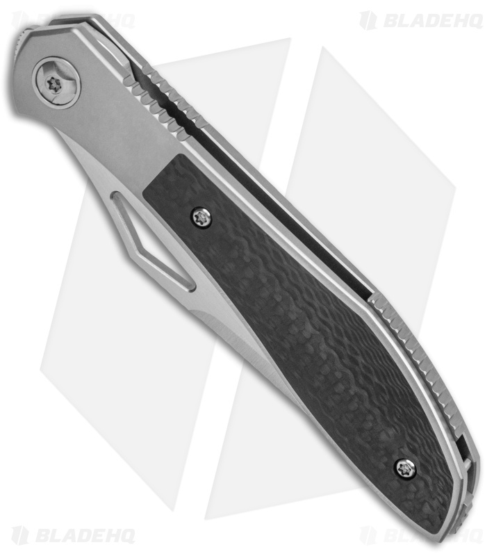 Moen Tooling Front Flipper Knife Titanium/Marbled Carbon Fiber (3.75" Satin)