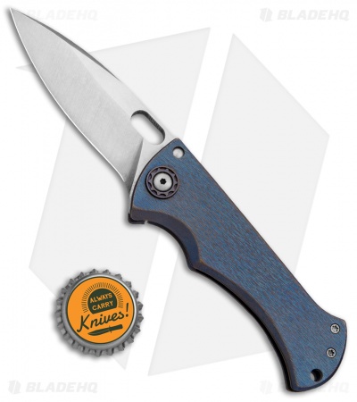 John Gray Knives Custom Bloodshark Frame Lock Knife Blue Ti Thick Blade