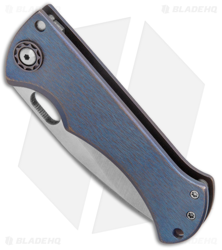 John Gray Knives Custom Bloodshark Frame Lock Knife Blue Ti Thick Blade