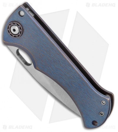 John Gray Knives Custom Bloodshark Frame Lock Knife Blue Ti Thick Blade