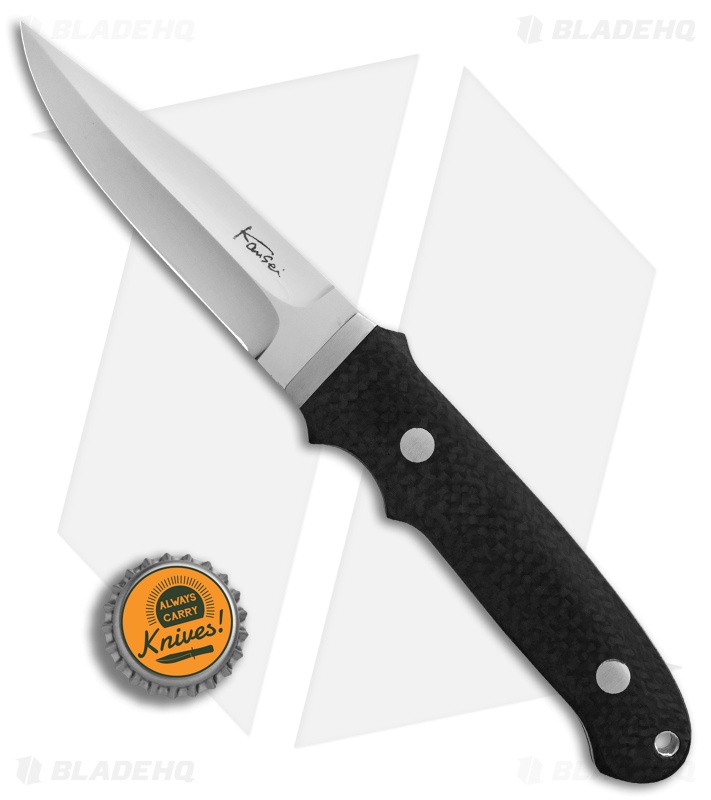 Kansei Matsuno Custom Hideout Liner Lock Knife Carbon Fiber (3.1" Mirror)