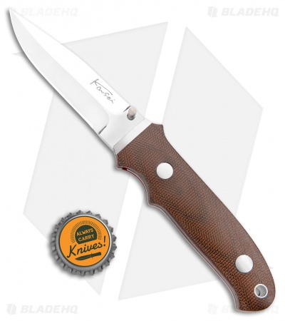 Kansei Matsuno Custom Hideout Liner Lock Flipper Knife Micarta (3.1" Mirror)