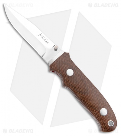 Kansei Matsuno Custom Hideout Liner Lock Flipper Knife Micarta (3.1" Mirror)