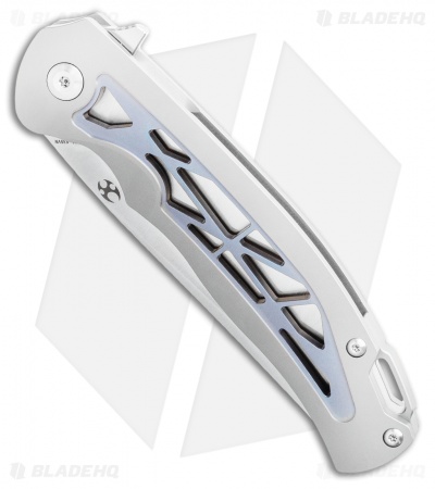 Kansept Knives Agent Tanto Frame Lock Knife Skeletonized Ti (3.75" Satin)