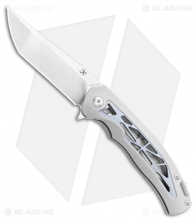Kansept Knives Agent Tanto Frame Lock Knife Skeletonized Ti (3.75" Satin)