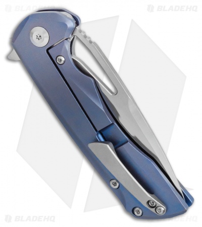 Kansept Knives Mini Kryo Frame Lock Knife Flipper Blue Ti (2.9" Satin)