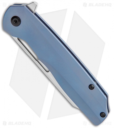 Kansept Knives Shard Frame Lock Knife Blue Titanium Handle (3.5" Satin)