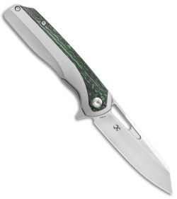 Kansept Knives Left Hand Shard Frame Lock Knife Ti/CF  Jungle Wear (3.5" Satin)