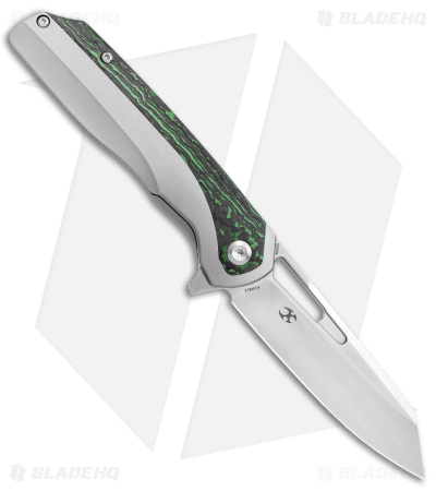 Kansept Knives Left Hand Shard Frame Lock Knife Ti/CF  Jungle Wear (3.5" Satin)