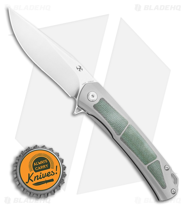 Kansept Knives Sprite Frame Lock Knife Green Micarta/Ti