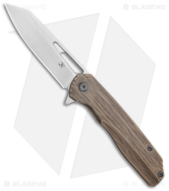Kansept Limited Ed. Shard Frame Lock Wood Textured Ti (3.46