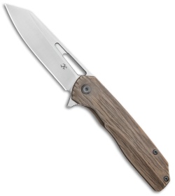 Kansept Limited Ed. Shard Frame Lock Wood Textured Ti (3.46" Satin) K1006