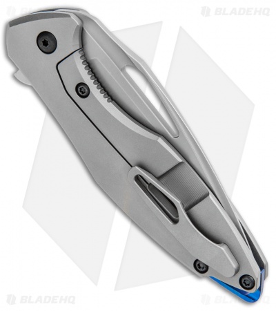 Koenig Arius Frame Lock Knife Bead Blast Titanium w/LP (3.5" Stonewash)