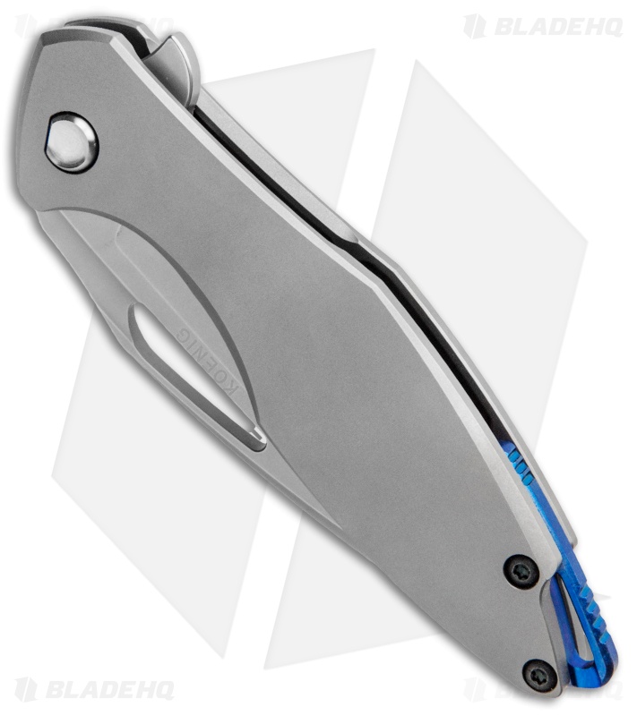 Koenig Arius Frame Lock Knife Bead Blast Titanium w/LP (3.5" Stonewash)