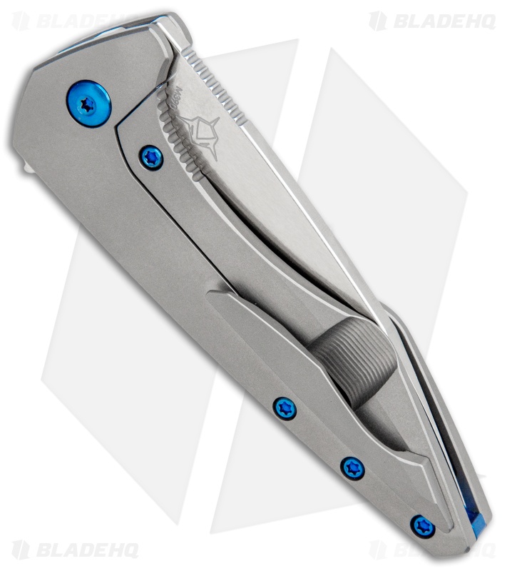 Koenig Mini Goblin Frame Lock Knife Bead Blast Titanium (3" Stonewash)
