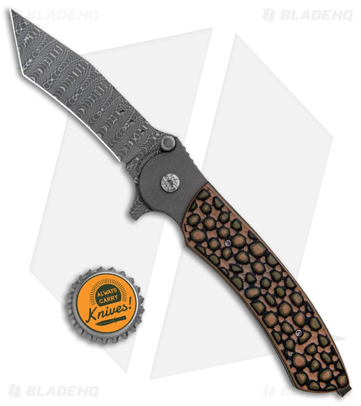 Kubasek Spirogash Custom Liner Lock Knife Multi-Cam Micarta/Ti  (3.5 Damascus)