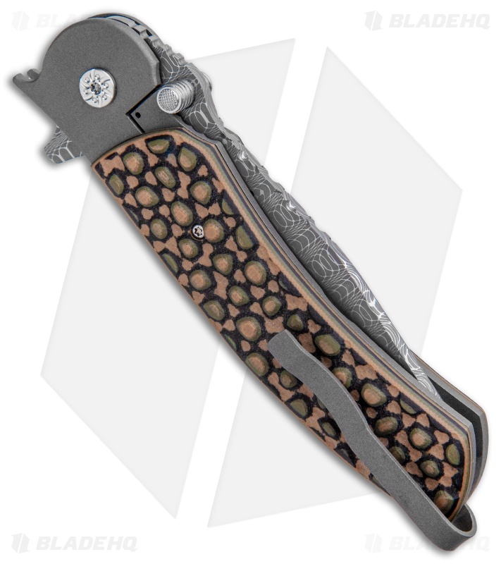 Kubasek Spirogash Custom Liner Lock Knife Multi-Cam Micarta/Ti  (3.5 Damascus)