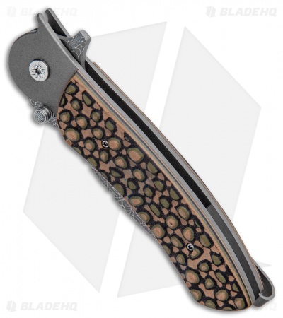 Kubasek Spirogash Custom Liner Lock Knife Multi-Cam Micarta/Ti  (3.5 Damascus)
