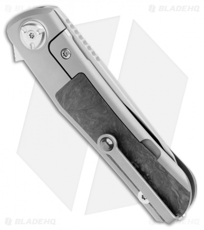 Liong Mah Design Hawk Flipper Frame Lock Knife Titanium/CF (3.25" Satin)