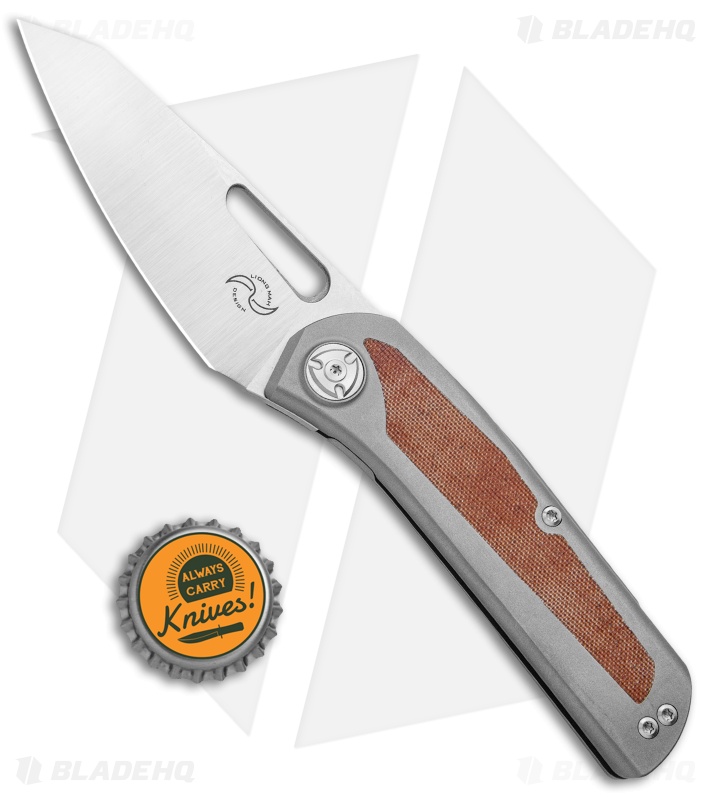 Liong Mah Design KUF v2 Kitchen Utility Folding Knife Brown Micarta (3.5" Satin)