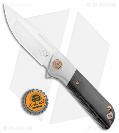 Liong Mah Design Lanny Flipper Knife Black Micarta (3.25" Satin)