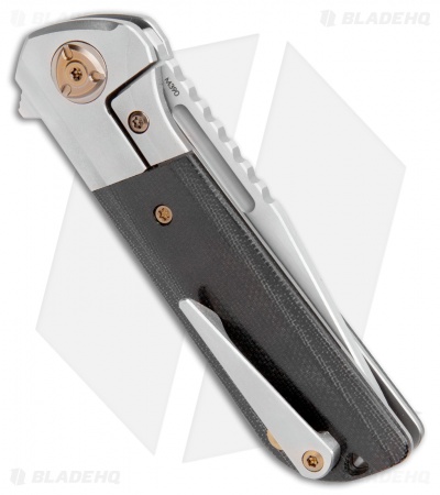 Liong Mah Design Lanny Flipper Knife Black Micarta (3.25" Satin)