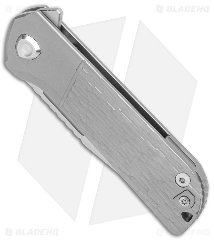 Liong Mah Design Lanny V2  Flipper Knife Textured Titanium (3.25" Satin)