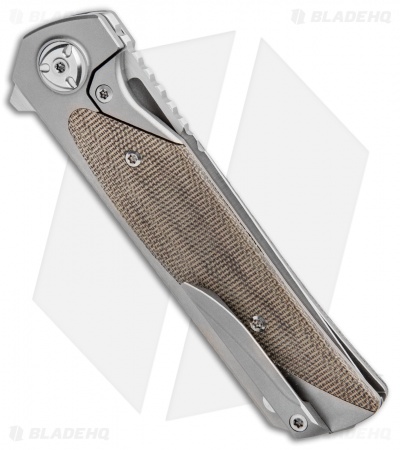 Liong Mah Design Warrior V2 Knife Green Canvas Micarta (3.6" Satin M390)