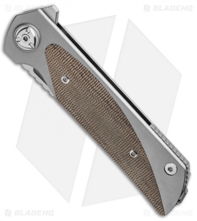 Liong Mah Design Warrior V2 Knife Green Canvas Micarta (3.6" Satin M390)