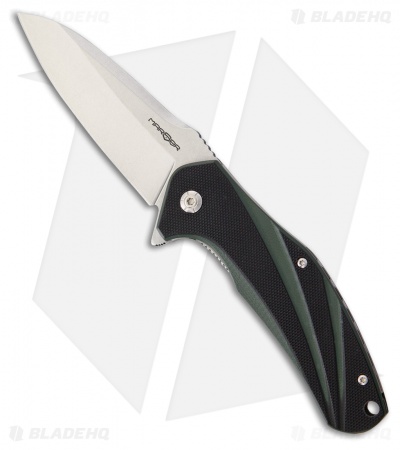 MARSER Stadter 25 Liner Lock Knife Black/Green G-10 (3.25" Satin) 