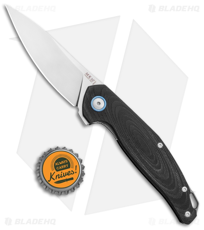 MKM Anso Goccia Liner Lock Flipper Knife Black G-10 (3.25" Satin) 