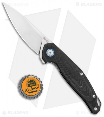 MKM Anso Goccia Liner Lock Flipper Knife Black G-10 (3.25" Satin) 