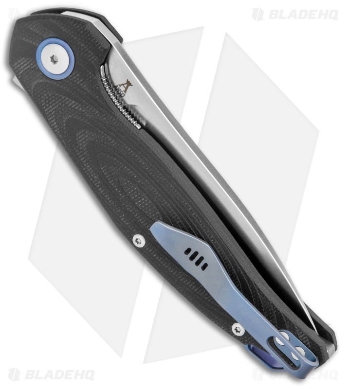MKM Anso Goccia Liner Lock Flipper Knife Black G-10 (3.25" Satin) 