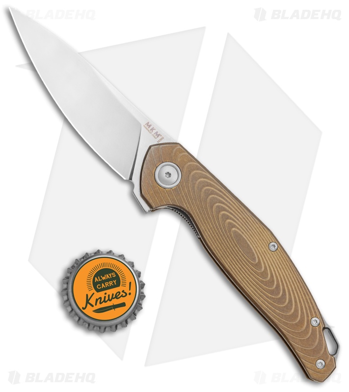 MKM Anso Goccia Liner Lock Flipper Knife Bronze Titanium (3.25" Satin)