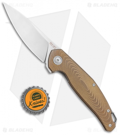 MKM Anso Goccia Liner Lock Flipper Knife Bronze Titanium (3.25" Satin)