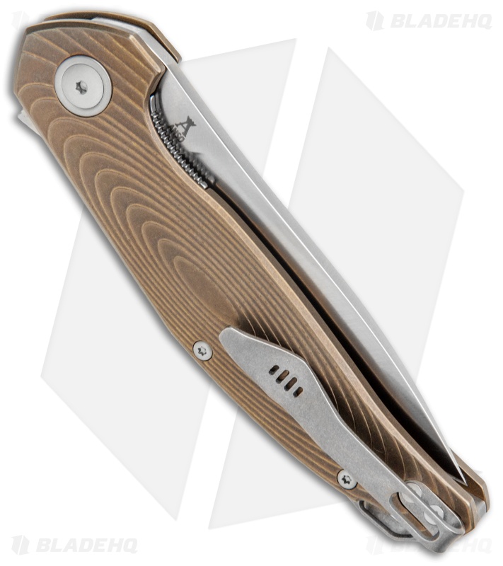 MKM Anso Goccia Liner Lock Flipper Knife Bronze Titanium (3.25" Satin)