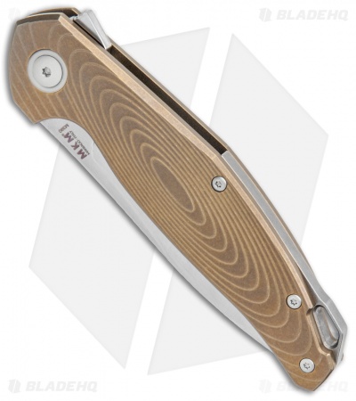 MKM Anso Goccia Liner Lock Flipper Knife Bronze Titanium (3.25" Satin)