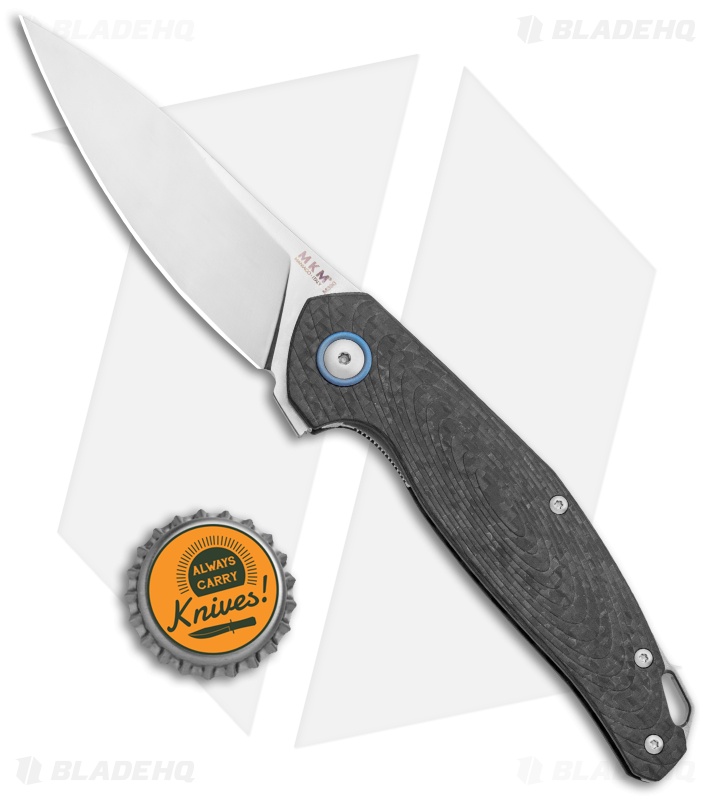 MKM Anso Goccia Liner Lock Flipper Knife Carbon Fiber (3.25" Satin) 