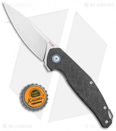 MKM Anso Goccia Liner Lock Flipper Knife Carbon Fiber (3.25" Satin) 