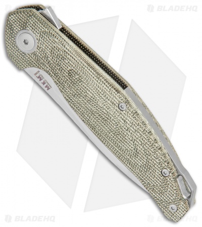 MKM Anso Goccia Liner Lock Flipper Knife Green Micarta (3.25" Satin) 