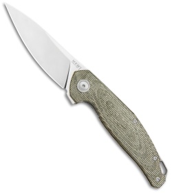 MKM Anso Goccia Liner Lock Flipper Knife Green Micarta (3.25" Satin) 