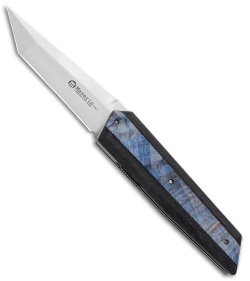 Maserin AM-4 Liner Lock Knife Carbon Fiber/Blue Wood (3.75" Satin)